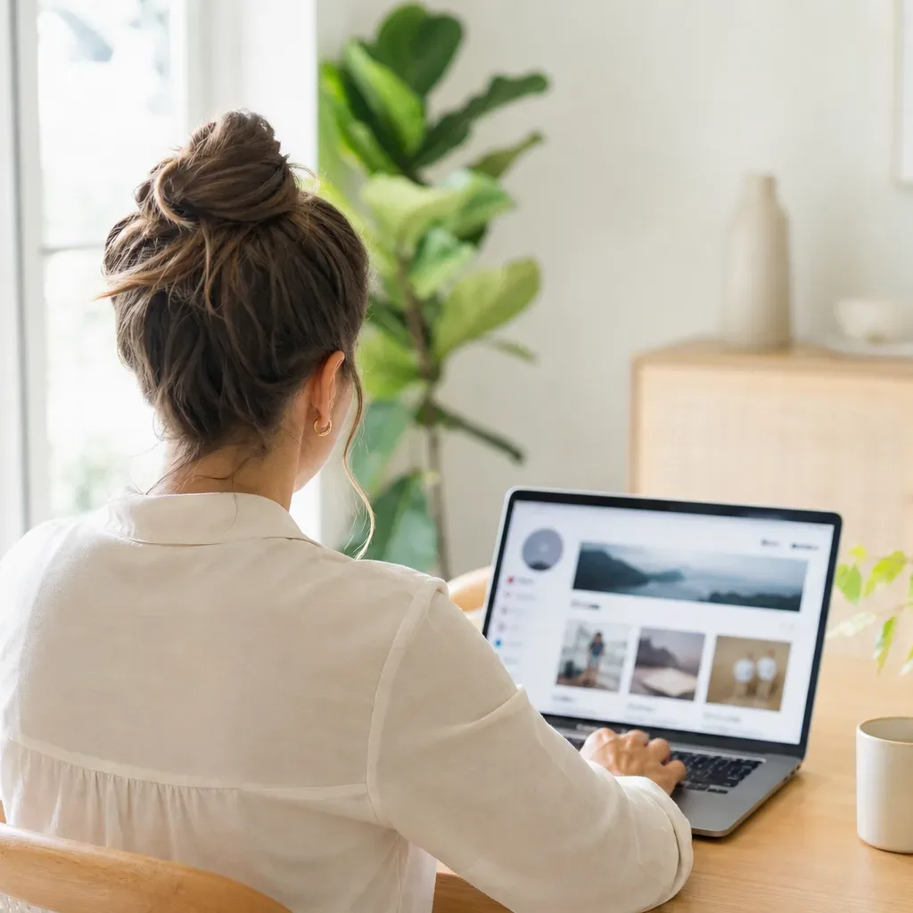A recruiter at a laptop