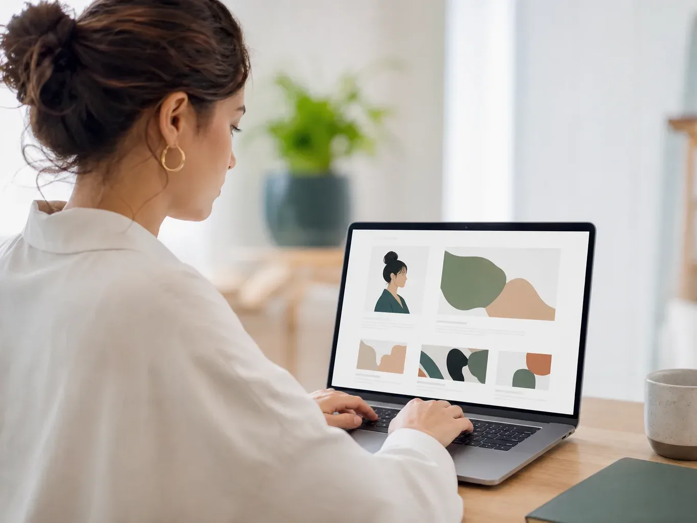 A person at a laptop